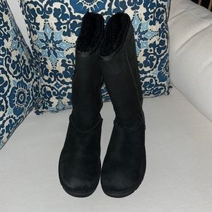 UGG Boots - Classic Tall Black Suede Leather Boots
